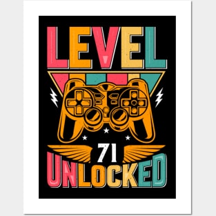 Level 71 Unlocked Awesome Since 1952 Funny Gamer Birthday Posters and Art